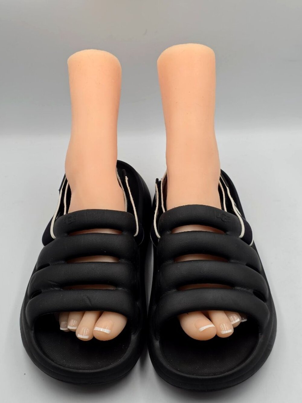 UGG Women's Black Sport Yeah Slide Logo Slingback Strap Sandals Size 10 3829 - Picture 8 of 16